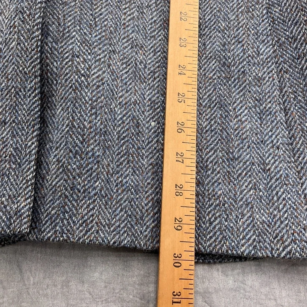 Nino Cerruti Paris Blazer Men 40R Gray Blue Brown Wool Tweed Classic VTG Flaws